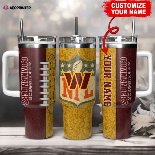 Cart 3 Washington Commanders NFL Football Custom Name 40oz Stanley Tumbler Gift for Fans