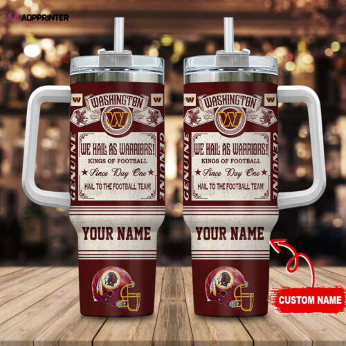 Cart 6 Washington Commanders NFL Vintage King Of Football Custom Name 40oz Stanley Tumbler Gift for Fans