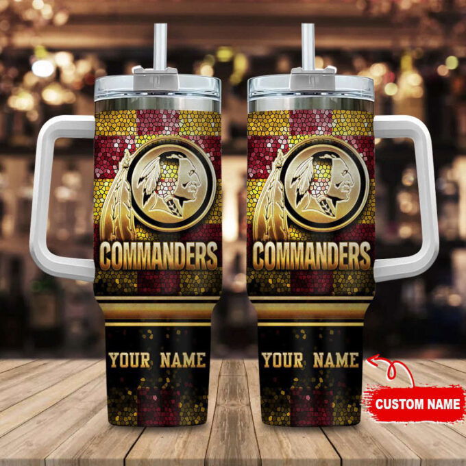 Washington Commanders Personalized NFL Glitter 40oz Stanley Tumbler Gift for Fans
