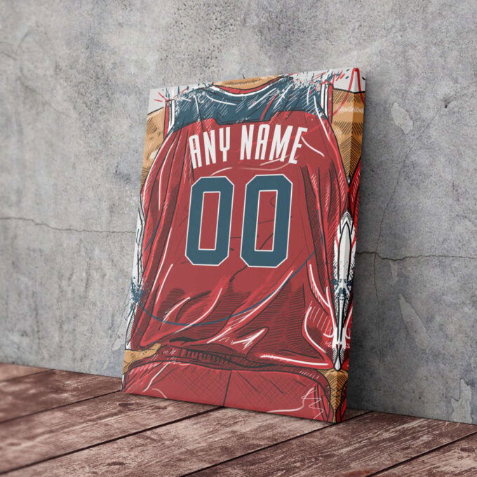 Washington Wizards Jersey Personalized Jersey NBA Custom Name and Number Canvas Wall Art Home Decor Framed Poster Man Cave Gift