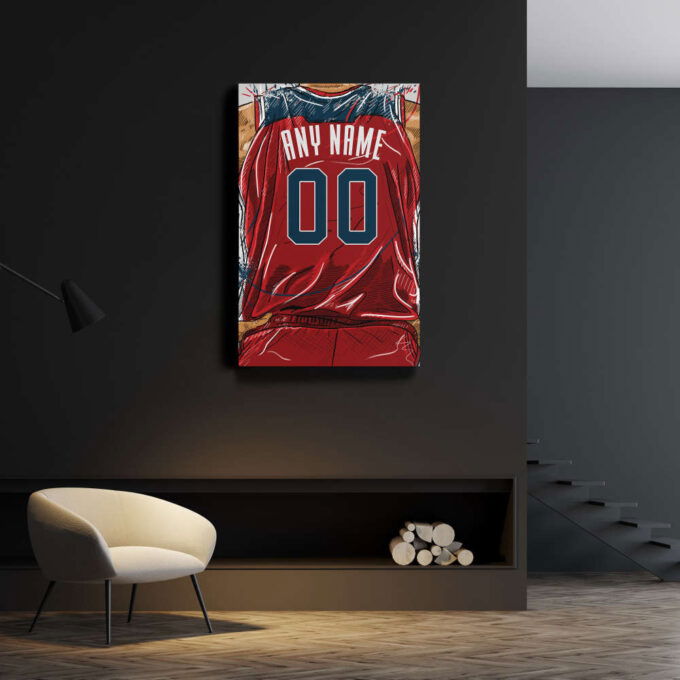 Washington Wizards Jersey Personalized Jersey NBA Custom Name and Number Canvas Wall Art Home Decor Framed Poster Man Cave Gift