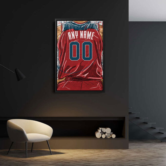 Washington Wizards Jersey Personalized Jersey NBA Custom Name and Number Canvas Wall Art Home Decor Framed Poster Man Cave Gift
