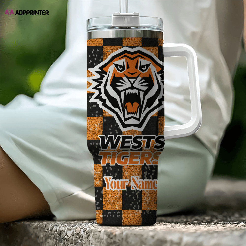 Wests Tigers NRL Personalized Stanley Tumbler 40oz Gift for Fans Wests Tigers NRL Personalized Stanley Tumbler 40oz Gift for Fans