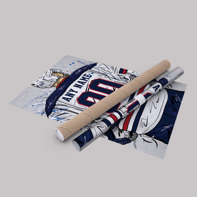 Winnipeg Jets Jersey NHL Personalized Jersey Custom Name and Number Canvas Wall Art Home Decor Framed Poster Man Cave Gift