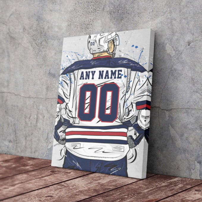 Winnipeg Jets Jersey NHL Personalized Jersey Custom Name and Number Canvas Wall Art Home Decor Framed Poster Man Cave Gift