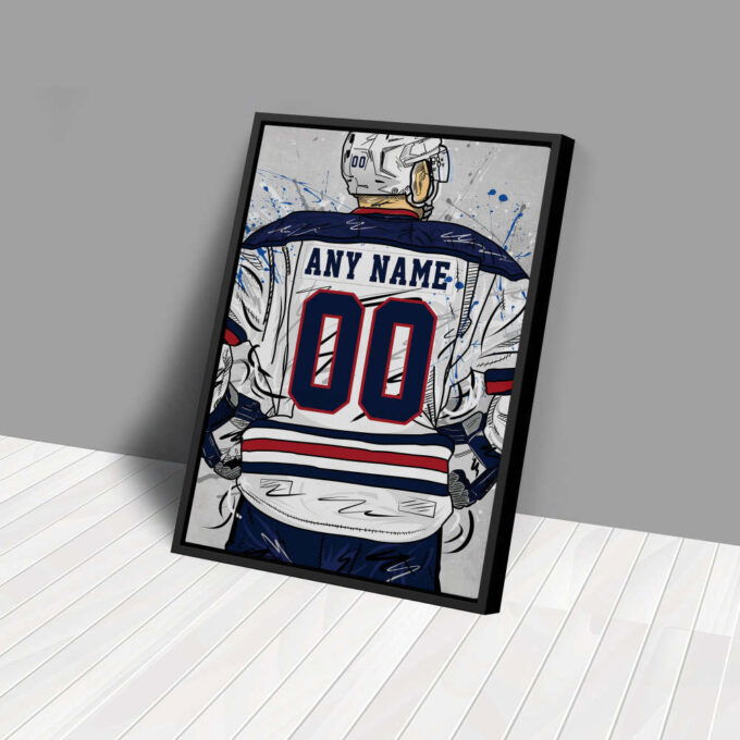 Winnipeg Jets Jersey NHL Personalized Jersey Custom Name and Number Canvas Wall Art Home Decor Framed Poster Man Cave Gift