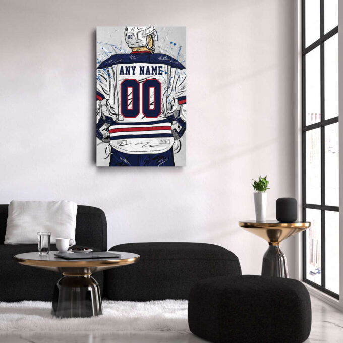 Winnipeg Jets Jersey NHL Personalized Jersey Custom Name and Number Canvas Wall Art Home Decor Framed Poster Man Cave Gift