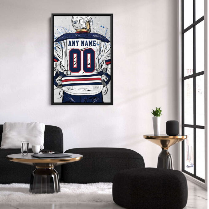 Winnipeg Jets Jersey NHL Personalized Jersey Custom Name and Number Canvas Wall Art Home Decor Framed Poster Man Cave Gift