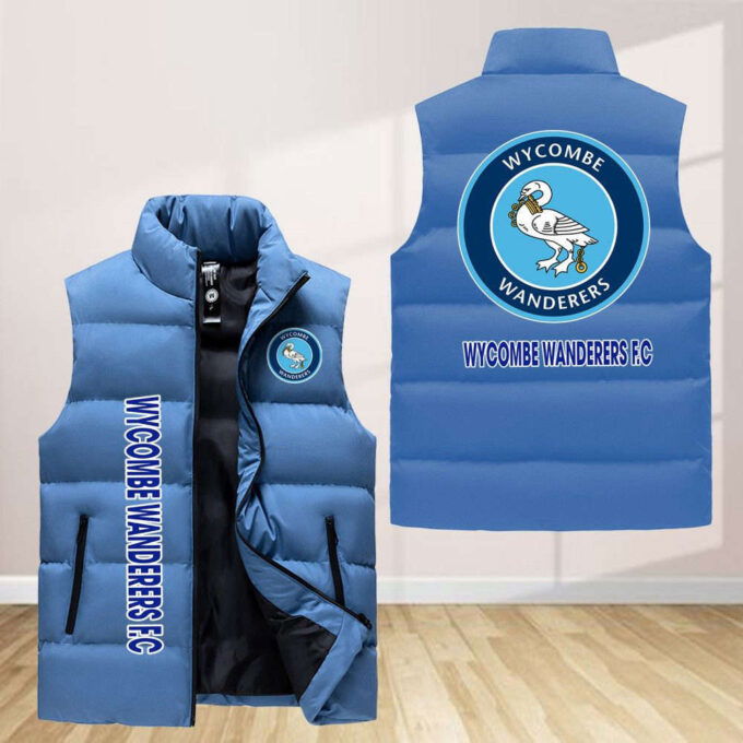 Wycombe Wanderers F.C Sleeveless Puffer Jacket Custom For Fans Gifts