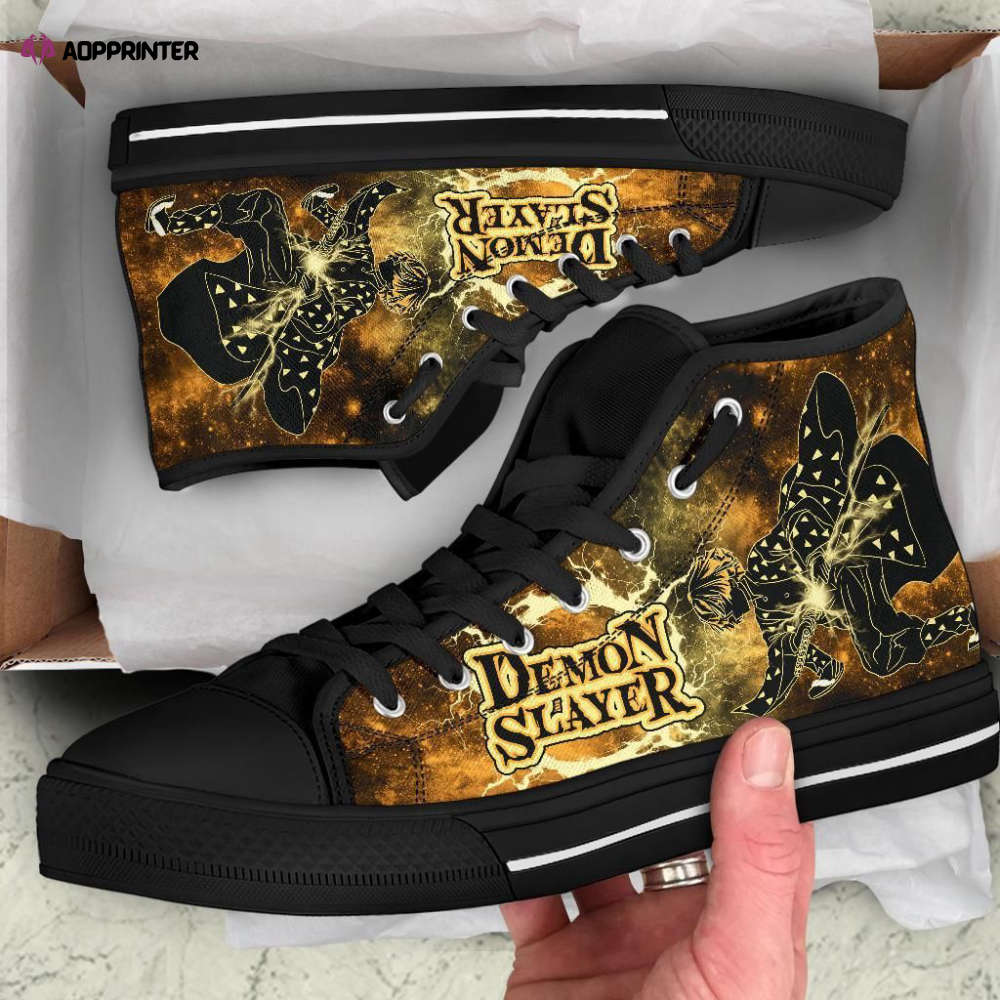 Zenitsu High Top Shoes Custom For Fans Demon Slayer Anime Zenitsu High Top Shoes Custom For Fans Demon Slayer Anime