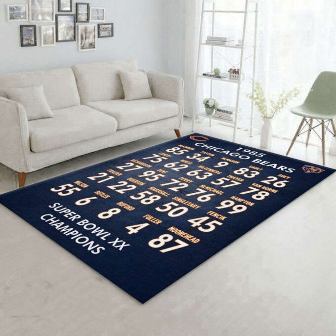 1985 Chicago Bears Rug Living Room Floor Decor Fan Gifts