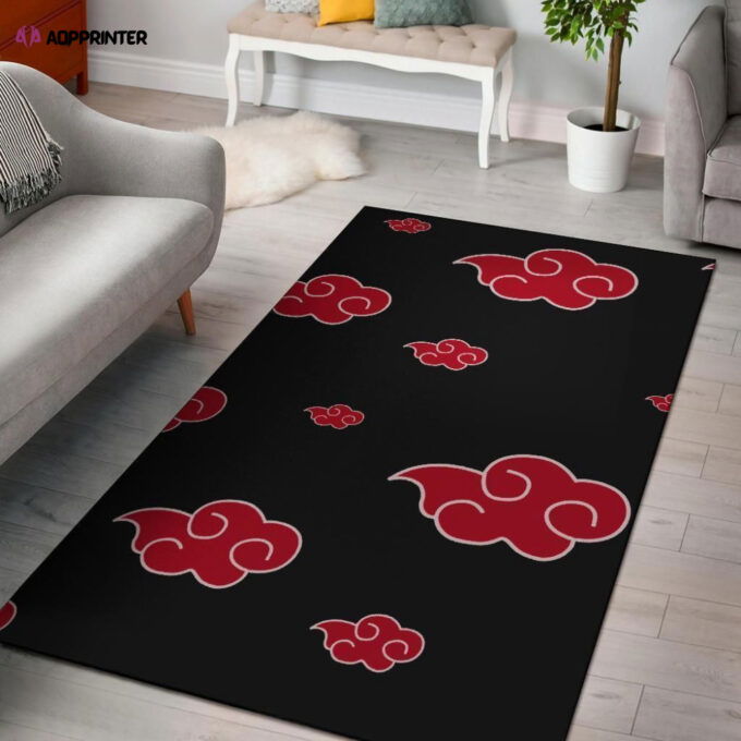 Akatsuki Cloud Naruto Rug Living Room Floor Decor Fan Gifts