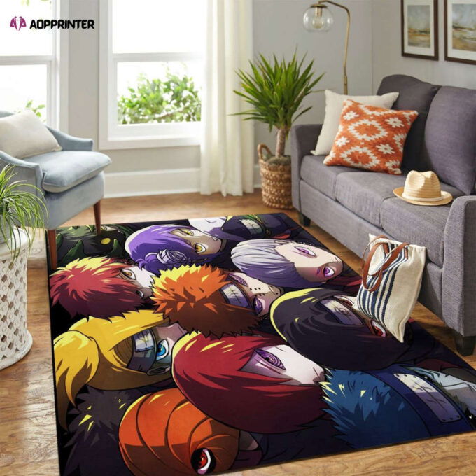 Akatsuki Naruto Carpet Rug Living Room Floor Decor Fan Gifts