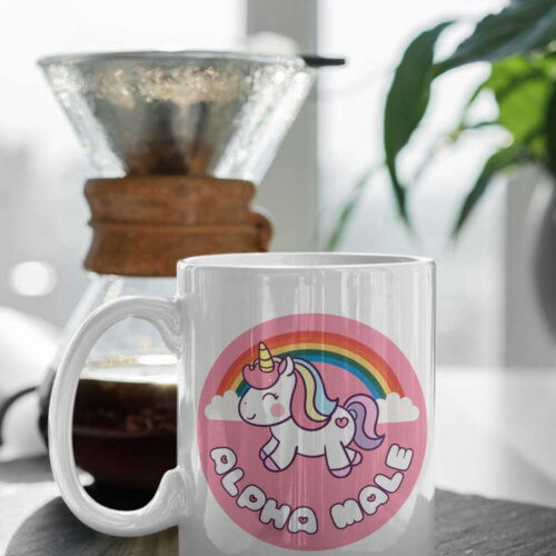 Alpha Male Mug Funny Meme Unicorn Gift Prank Fathers Day Gift Funny Coffee Mug Gift For Him Meme Gift White 11" Mug Gift Birthday Gift