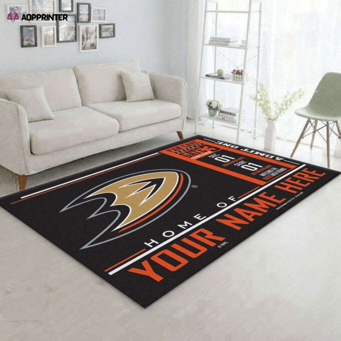 Anaheim Ducks Rug Living Room Floor Decor Fan Gifts