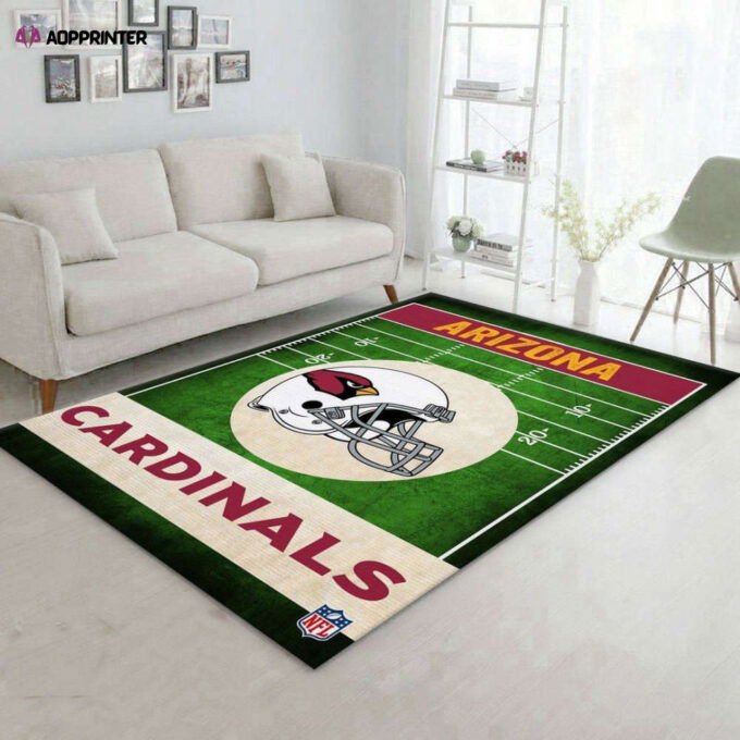 Arizona Cardinals End Zone Rug Living Room Floor Decor Fan Gifts