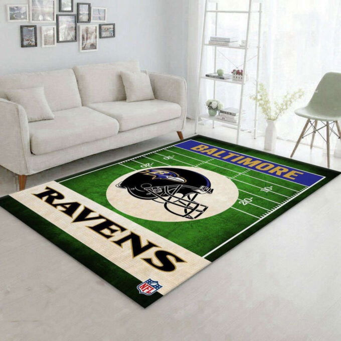 Baltimore Ravens End Zone Rug Living Room Floor Decor Fan Gifts