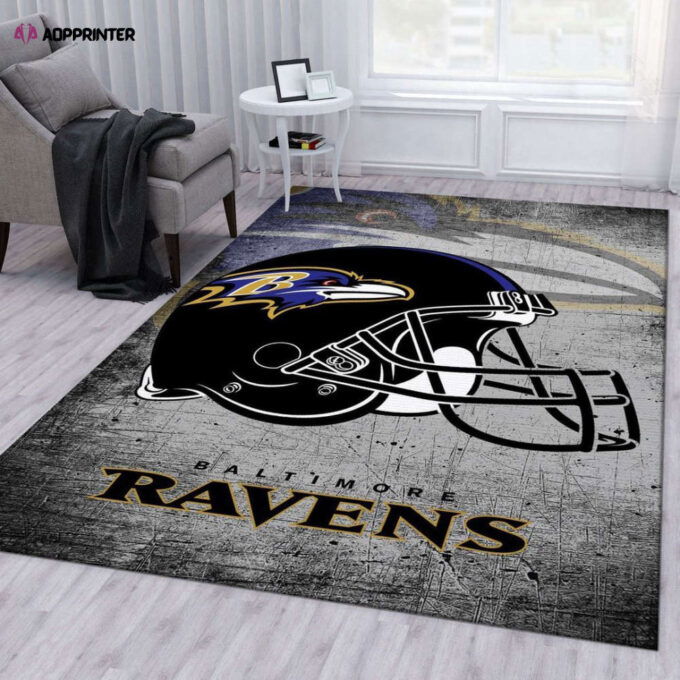 Baltimore Ravens Rug Living Room Floor Decor Fan Gifts