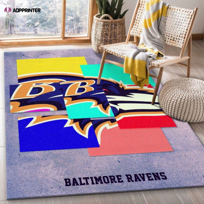 Baltimore Ravens Rug Living Room Floor Decor Fan Gifts