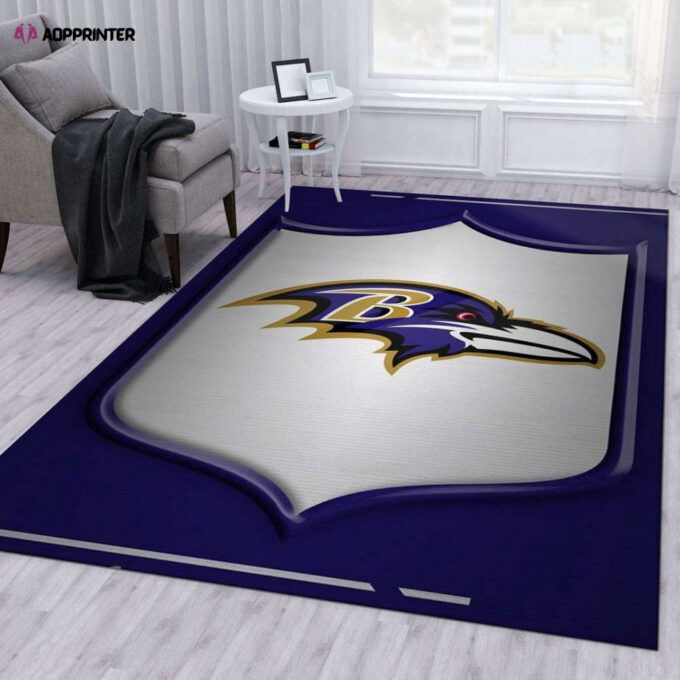 Baltimore Ravens Rug Living Room Floor Decor Fan Gifts