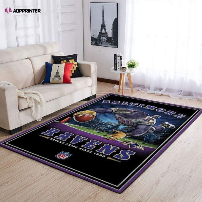 Baltimore Ravens Rug Living Room Floor Decor Fan Gifts