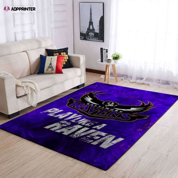 Baltimore Ravens Rug Living Room Floor Decor Fan Gifts