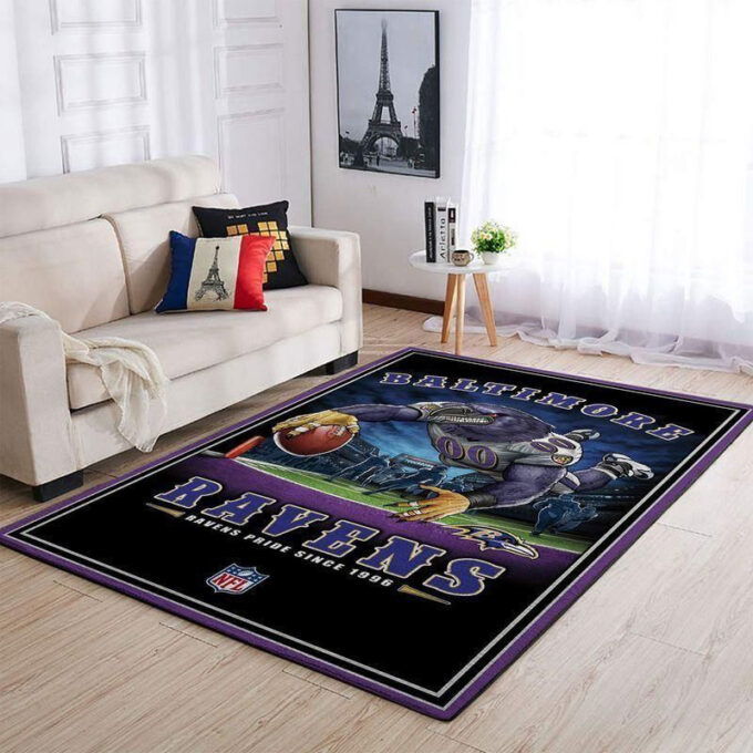 Baltimore Ravens Rug Living Room Floor Decor Fan Gifts