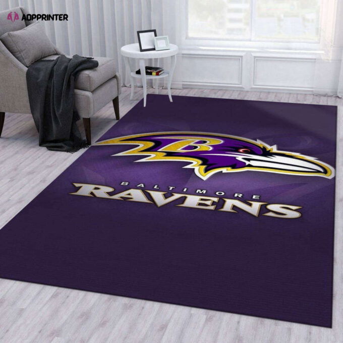 Baltimore Ravens Rug Living Room Floor Decor Fan Gifts