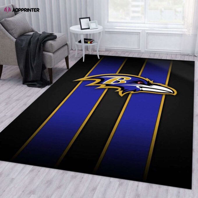 Baltimore Ravens Rug Living Room Floor Decor Fan Gifts