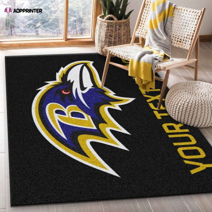Baltimore Ravens Rug Living Room Floor Decor Fan Gifts