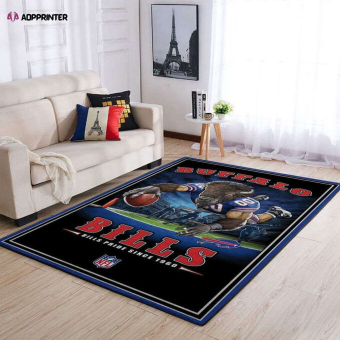 Buffalo Bills Rug Living Room Floor Decor Fan Gifts