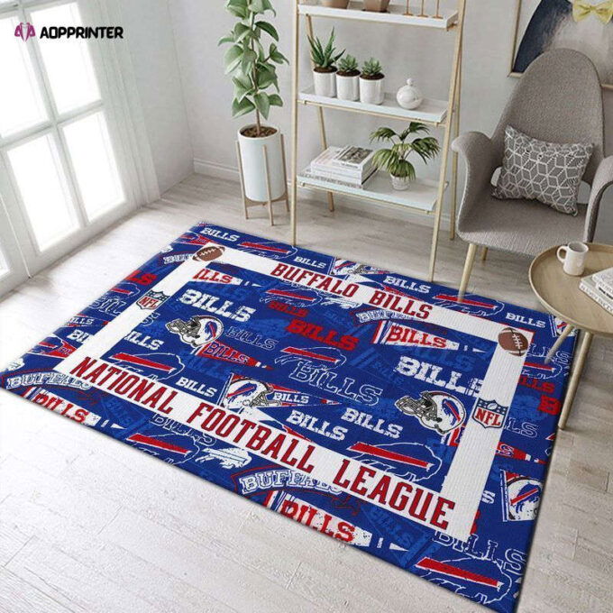 Buffalo Bills Rug Living Room Floor Decor Fan Gifts