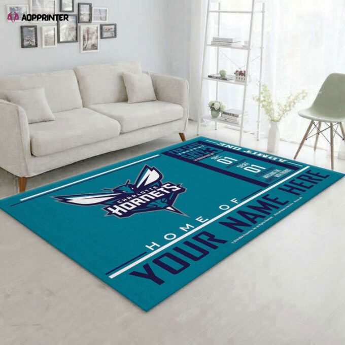 Charlotte Hornets Rug Living Room Floor Decor Fan Gifts
