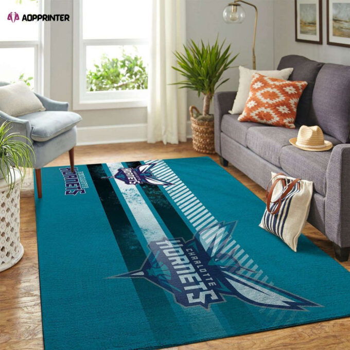 Charlotte Hornets Rug Living Room Floor Decor Fan Gifts