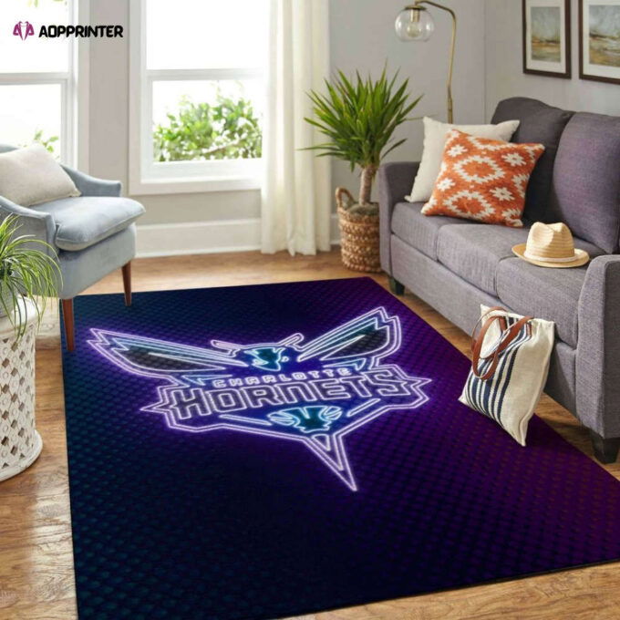 Charlotte Hornets Rug Living Room Floor Decor Fan Gifts