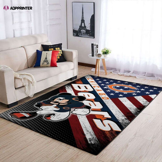 Chicago Bears Rug Living Room Floor Decor Fan Gifts