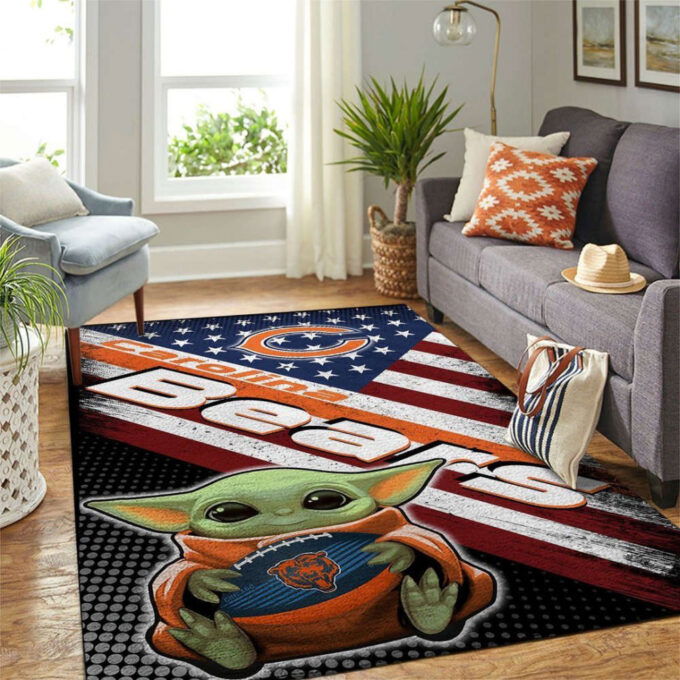 Chicago Bears Rug Living Room Floor Decor Fan Gifts