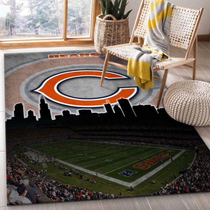 Chicago Bears Rug Living Room Floor Decor Fan Gifts