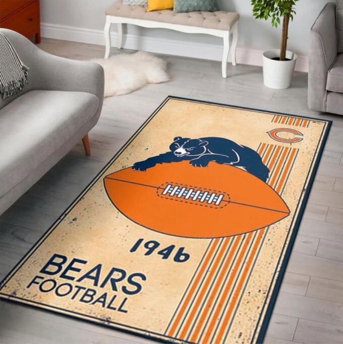 Chicago Bears Rug Living Room Floor Decor Fan Gifts