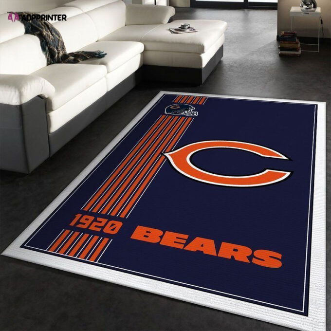 Chicago Bears Rug Living Room Floor Decor Fan Gifts