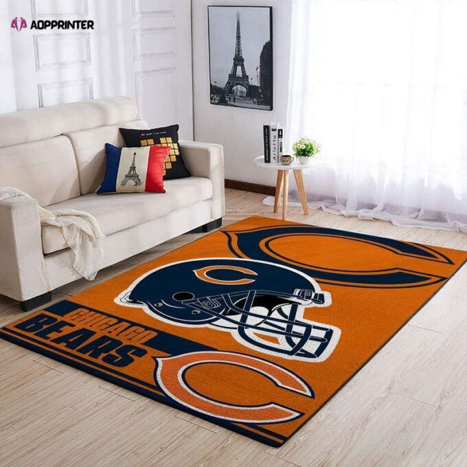 Chicago Bears Rug Living Room Floor Decor Fan Gifts