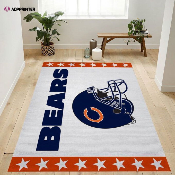 Chicago Bears Rug Living Room Floor Decor Fan Gifts