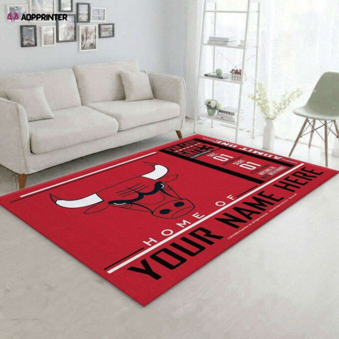 Chicago Bulls Rug Living Room Floor Decor Fan Gifts