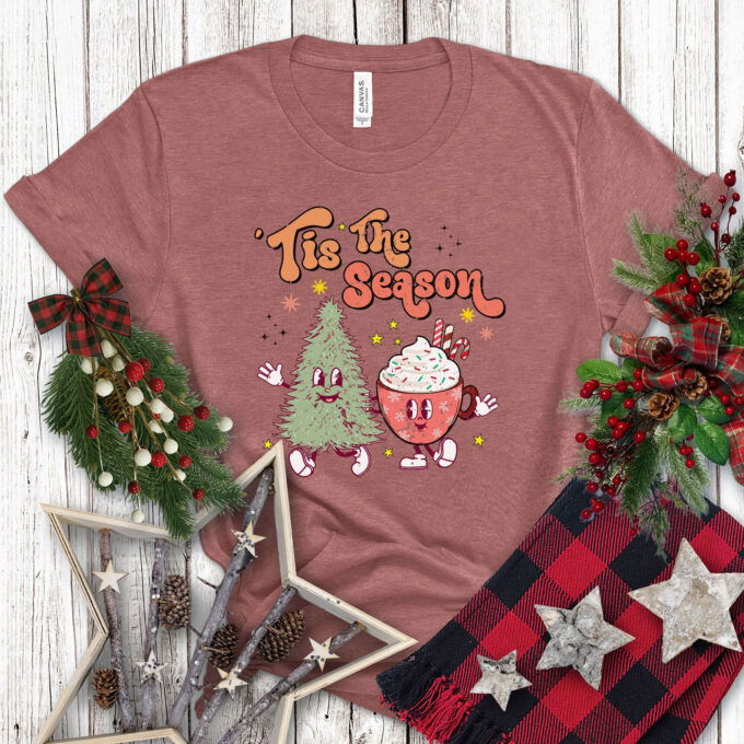 Get Festive with Retro Christmas Shirts: Santa Trees Crewnecks – Perfect for Merry Christmas & Vacation In My Era Shirt