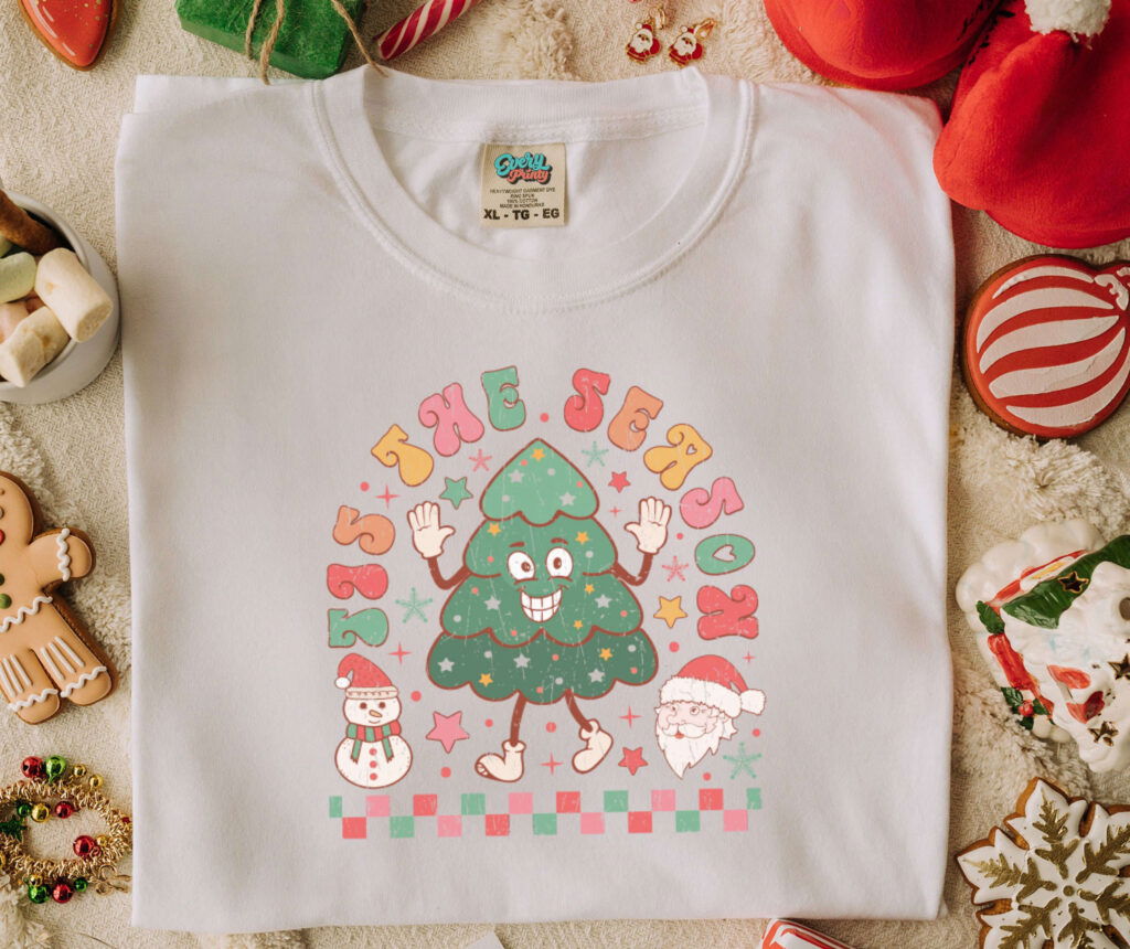Get Festive with Retro Christmas Shirt Collection: Santa Tree Crewneck & More! Get Festive with Retro Christmas Shirt Collection: Santa Tree Crewneck & More!