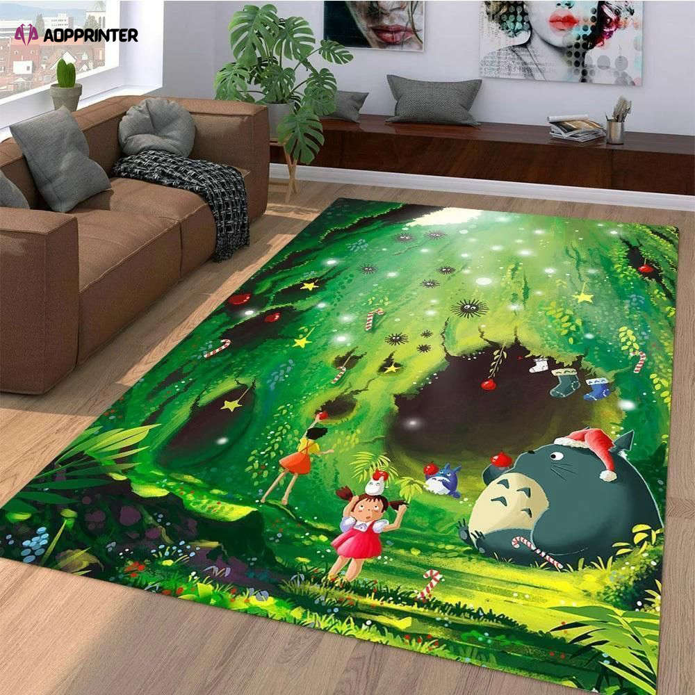 Christmas Totoro Rug Living Room Floor Decor Fan Gifts Christmas Totoro Rug Living Room Floor Decor Fan Gifts