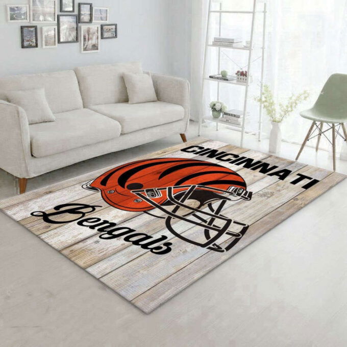 Cincinnati Bengals Helmet Rug Living Room Floor Decor Fan Gifts