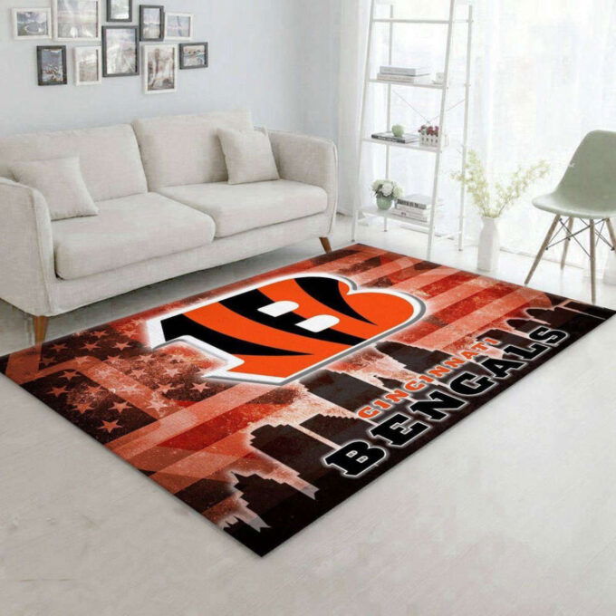 Cincinnati Bengals Rug Living Room Floor Decor Fan Gifts