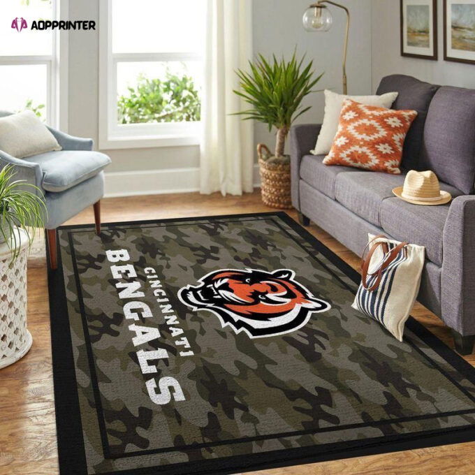 Cincinnati Bengals Rug Living Room Floor Decor Fan Gifts