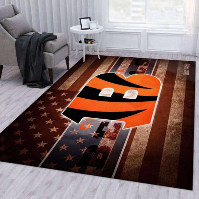 Cincinnati Bengals Rug Living Room Floor Decor Fan Gifts